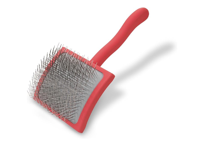 Chris Christensen Big G Dog Slicker Brush for Dogs (Goldendoodles, Labradoodles, Poodles), Groom Like a Professional, Fluff Detangle Style, Saves Time Energy, Coral, Large